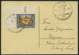 Dt. Reich 828 BRIEF, 1943, 6 Pf. Tag Der Briefmarke, Linke Obere Bogenecke Mit Ersttags-Sonderstempel KIEL Auf Bedarfsbr - Altri & Non Classificati