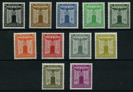 DIENSTMARKEN D 144-54 **, 1938, Dienstmarken Der Partei, Wz. 4, Prachtsatz, Mi. 150.- - Dienstmarken