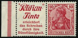 ZUSAMMENDRUCKE W 3.27 *, 1911, Pelikan-Tinte + 10 Pf., Mit Rand, Fast Postfrisch, Pracht - Se-Tenant