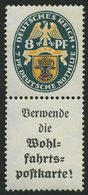 ZUSAMMENDRUCKE S 58 **, 1928, Nothilfe 8 + A1.1, Pracht, Mi. 400.- - Se-Tenant