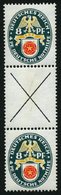 ZUSAMMENDRUCKE S 73 *, 1929, Nothilfe 8 + X + 8, Pracht, Mi. 210.- - Se-Tenant