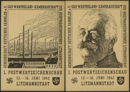 GANZSACHEN PP156C5/01,2 BRIEF, Privatpost: 6 Pf. Hitler 1. Postwertzeichenschau 13.-16. Juni 1942 Litzmannstadt, Industr - Otros & Sin Clasificación