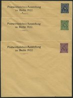 GANZSACHEN PU 71,73,75 BRIEF, Privatpost: 1922, 2, 4 Und 6 Pf. Posthorn Postwertzeichen-Ausstellung Zu Berlin 1922, Unge - Otros & Sin Clasificación