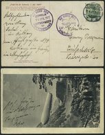 ZEPPELINPOST 1A BRIEF, 1911, Deutschlandfahrt, Zeppelin-Ansichtskarte Fahrt In Die Schweiz Mit Stempel Vom Erstverwendun - Airmail & Zeppelin