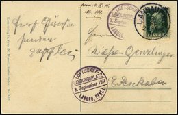 ZEPPELINPOST 2II BRIEF, 1911, Luftschiff Schwaben, Fahrt Von Der Landau-Landungsfahrt Mit Privatem Landungsplatz-Stempel - Correo Aéreo & Zeppelin