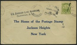 ZEPPELINPOST 20Q BRIEF, 1925, Bermuda-Lakehurst Mit Bestätigungsstempel Und L2 VIA AIRSHIP LOS ANGELES (LAKEHURST, N.J.) - Luft- Und Zeppelinpost