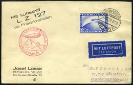 ZEPPELINPOST 23IA BRIEF, 1929, Orientfahrt, Auflieferung Fr`hafen, Frankiert Mit Einzelfrankatur 2 RM Auf Brief Nach Ale - Luft- Und Zeppelinpost