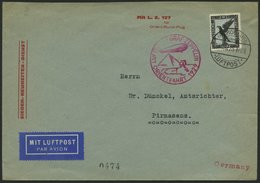 ZEPPELINPOST 23IA BRIEF, 1929, Orientfahrt, Auflieferung Fr`hafen, Frankiert Mit Einzelfrankatur Mi.Nr. 383, Pracht - Correo Aéreo & Zeppelin