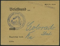ZEPPELINPOST 27A BrfStk, 1929, Amerikafahrt, Briefbundzettel Mit Sonderbestätigungsstempel Nach Colorado State, Pracht - Luft- Und Zeppelinpost