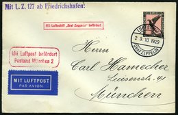 ZEPPELINPOST 44B BRIEF, 1929, Spanienfahrt, Bordpost, Prachtbrief - Luft- Und Zeppelinpost