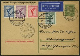 ZEPPELINPOST 45A BRIEF, 1929, Fahrt Nach Zürich-Dübendorf, Auflieferung Friedrichshafen, Karte Pracht - Airmail & Zeppelin