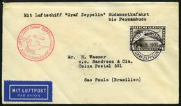 ZEPPELINPOST 57C BRIEF, 1930, Südamerikafahrt, Fr`hafen-Pernambuco, Prachtbrief - Luft- Und Zeppelinpost