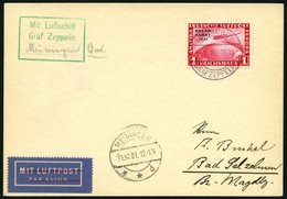 ZEPPELINPOST 132Ab BRIEF, 1931, Fahrt Nach Meiningen, Bordpost, Frankiert Mit 1 RM Polarfahrt, Prachtkarte - Correo Aéreo & Zeppelin