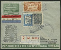 ZEPPELINPOST 0206 BRIEF, 1933, 1. Südamerikafahrt, Parag. Post, Einschreibbrief, Pracht - Airmail & Zeppelin