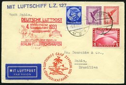 ZEPPELINPOST 223B BRIEF, 1933, 4. Südamerikafahrt, Anschlußflug Ab Berlin, Prachtbrief Mit Guter Frankatur - Correo Aéreo & Zeppelin