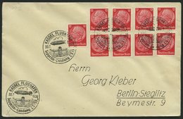 ZEPPELINPOST 0460I BRIEF, 1939, Fahrt Nach Kassel, Postsonderstempel Auf Brief Mit 9x 12 Pf. Hindenburg Und Auf Karte Mi - Correo Aéreo & Zeppelin