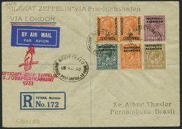 ZULEITUNGSPOST 226 BRIEF, Britische Post In Marokko (Tanger): 1933, 5. Südamerikafahrt, Einschreibbrief, Pracht - Zeppelin