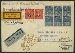 ZULEITUNGSPOST 150 BRIEF, Frankreich: 1932, 3. Südamerikafahrt, Einschreib-Drucksache, Prachtbrief - Zeppelins