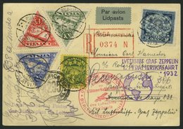 ZULEITUNGSPOST 138B BRIEF, Lettland: 1932, 1. Südamerikafahrt, Anschlußflug Ab Berlin, Einschreibkarte, Pracht - Zeppelines