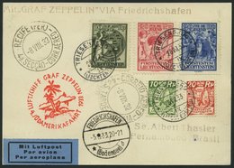 ZULEITUNGSPOST 223 BRIEF, Liechtenstein: 1933, 4. Südamerikafahrt, Gute Frankatur, Prachtkarte - Zeppelines