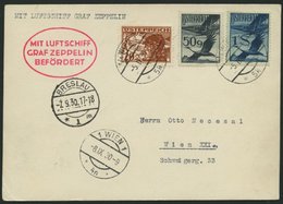 ZULEITUNGSPOST 83 BRIEF, Österreich: 1930, Fahrt Nach Breslau, Prachtkarte - Zeppelines