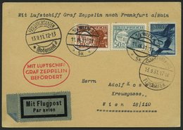 ZULEITUNGSPOST 128 BRIEF, Österreich: 1931, Fahrt Öhringen-Frankfurt Am Main, Prachtkarte - Zeppelins