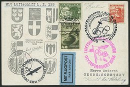 ZULEITUNGSPOST 427 BRIEF, Österreich: 1936, Olympiafahrt, Sonderkarte Olympischer Fackellauf In Österreich Weihestunde W - Zeppelins