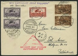 ZULEITUNGSPOST 104 BRIEF, Saargebiet: 1931, Ägyptenfahrt, Brief Nach Palästina, Nur 49 Belege Bekannt!, - Zeppelines