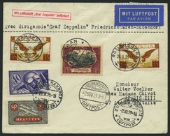 ZULEITUNGSPOST 45 BRIEF, Schweiz: 1929, Fahrt Nach Dübendorf, Mit Liechtenstein-Beifrankatur, Seltener Prachtbrief Nach - Zeppelins