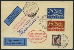 ZULEITUNGSPOST 52 BRIEF, Schweiz: 1930, Spanienfahrt, Mit Mischfrankatur, Prachtkarte - Zeppelins