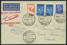 ZULEITUNGSPOST 189 BRIEF, Ungarn: 1932, 8. Südamerikafahrt, Prachtbrief - Zeppelins