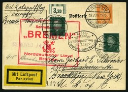 KATAPULTPOST 1a BRIEF, 22.7.1929, &quot,Bremen&quot, - New York, Landpostaufgabe, Prachtkarte - Lettres & Documents