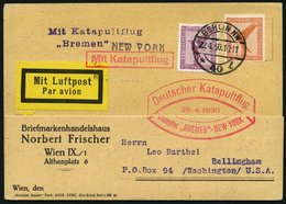 KATAPULTPOST 10a BRIEF, 29.4.1930, &quot,Bremen&quot, - New York, Landpostaufgabe, Prachtkarte - Storia Postale