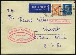 KATAPULTPOST 10b BRIEF, 29.4.1930, &quot,Bremen&quot, - New York, Seepostaufgabe, Brief Feinst - Covers & Documents