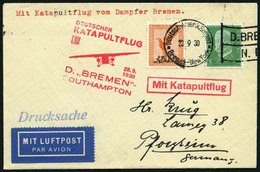 KATAPULTPOST 34c BRIEF, 28.9.1930, &quot,Bremen&quot, - Southampton, Deutsche Seepostaufgabe, Drucksache, Prachtbrief - Storia Postale