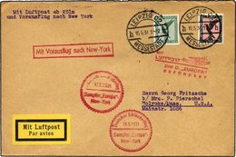 KATAPULTPOST 41c BRIEF, 16.5.1931, Europa - New York, Nachbringe- Und Schleuderflug, Prachtbrief - Cartas & Documentos