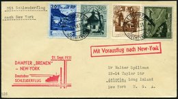 KATAPULTPOST 72Li BRIEF, Liechenstein: 1.9.1931, Bremen - New York, Prachtbrief, RR! - Storia Postale