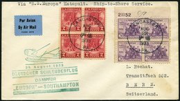 KATAPULTPOST 138a BRIEF, 28.8.1933, Europa - Southampton, US-Landpostaufgabe, Frankiert U.a. Mit Mi.Nr. 357 Im Eckrandvi - Covers & Documents