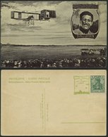 PIONIERFLUGPOST 1909-1914 1909, Flugwoche: Ereigniskarte PAULHAN, Rückseitig Mit Grünem Internationelen Flugwochen-Vigne - Avions