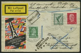 ERST-UND ERÖFFNUNGSFLÜGE 28.52.01 BRIEF, 26.9.1928, Frankfurt/M.-Paris, Eine Marke Abgefallen Sonst Prachtbrief - Zeppelin