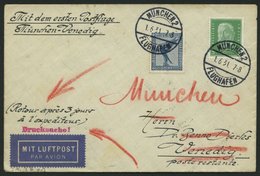 ERST-UND ERÖFFNUNGSFLÜGE 31.26.01 BRIEF, 1.6.1931, München-Venedig, Prachtbrief - Zeppelin