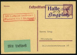 FLUGPLATZ, FLUGHAFENSTPL 32-01b BRIEF, Halle (Saale) Flugplatz, Handschriftlich Datum Und Uhrzeit, Violetter R2 Auf 15 P - Avions