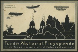 ALTE ANSICHTSKARTEN 1912, National-Flugspende, Ansichtskarte Entworfen Von Einer Schülerin Der Ratsmädchenschule Clausth - Otros & Sin Clasificación