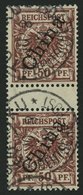 DP CHINA 6IIZS O, 1898, 50 Pf. Steiler Aufdruck Im Zwischenstegpaar, Obere Marke Ein Paar Kurze Zähne Sonst Pracht, Mi. - China (oficinas)