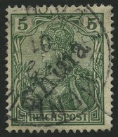 DP CHINA 9 O, 1900, 5 Pf. Handstempelaufdruck, Stempel TIENTSIN 6.2.01, Kleine Mängel, Fotobefund Jäschke-L., Mi. 450.- - Deutsche Post In China