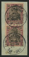 DP CHINA P Vg Paar BrfStk, Petschili: 1900, 50 Pf. Reichspost Im Senkrechten Paar, Stempel PEKING, Prachtbriefstück, Mi. - Deutsche Post In China