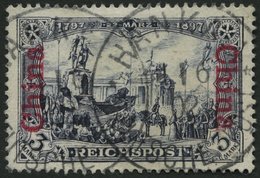 DP CHINA 26I O, 1901, 3 M. Reichspost, Type I, Stempel HANKAU, Pracht, Mi. 80.- - Cina (uffici)