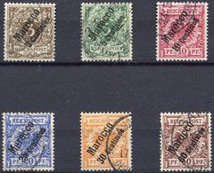 DP IN MAROKKO 1-6 O, 1899, Steiler Aufdruck, Prachtsatz, Mi. 120.- - Marocco (uffici)