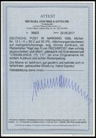 DP IN MAROKKO 12PFII O, 1900, 35 C. Auf 30 Pf. Mit Plattenfehler Kopf Des R In Reichspost Oben Schräg Abgeschnitten Und - Deutsche Post In Marokko