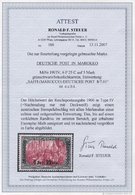 DP IN MAROKKO 19I/IV O, 1900, 6 P. 25 C. Auf 5 M., Type I, Nachmalung Nur Mit Deckweiß, Stempel SAFFI, Kleiner Riß Im Un - Marruecos (oficinas)